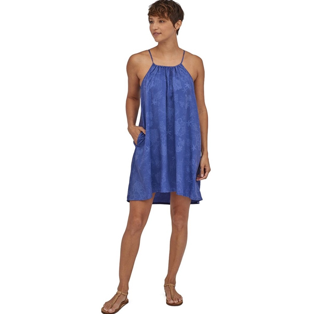 New Patagonia June Lake Swing Dress Blue